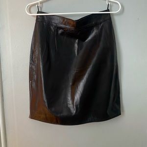 Italian leather mini skirt